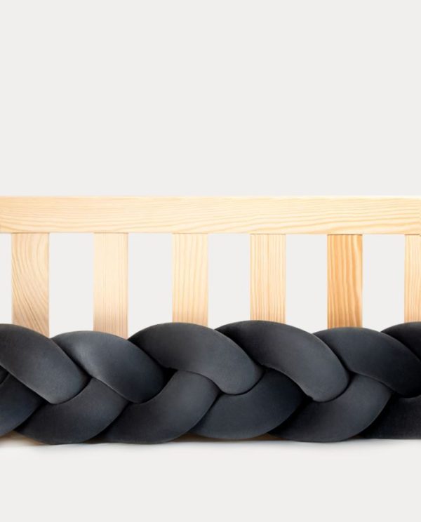 tour de lit tressé gris graphite