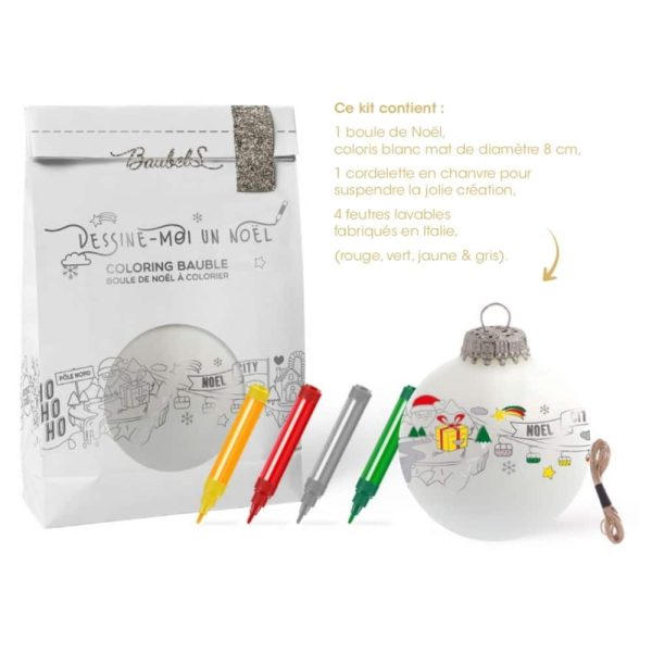 Kit DIY Boule de Noël à Colorier - Baubels