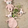 Hochet anneau de dentition Biche en tricot Rose pâle - Jollein