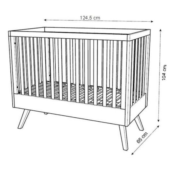 Lit Bébé Nature Blanc 60 x 120 cm – VOX