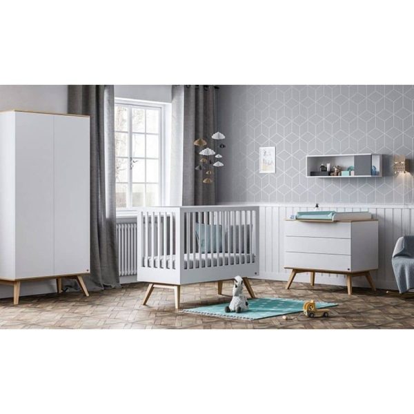 Lit Bébé Nature Blanc 60 x 120 cm – VOX