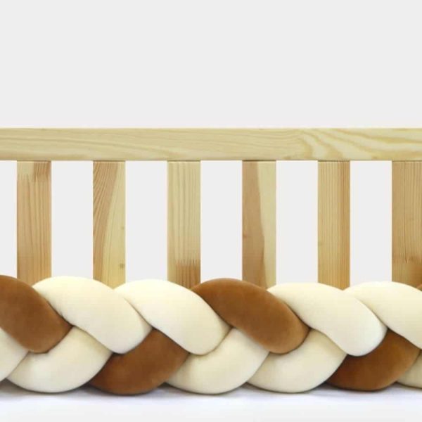 Tour de lit tressé pour bébé velours Vanille-Cannelle