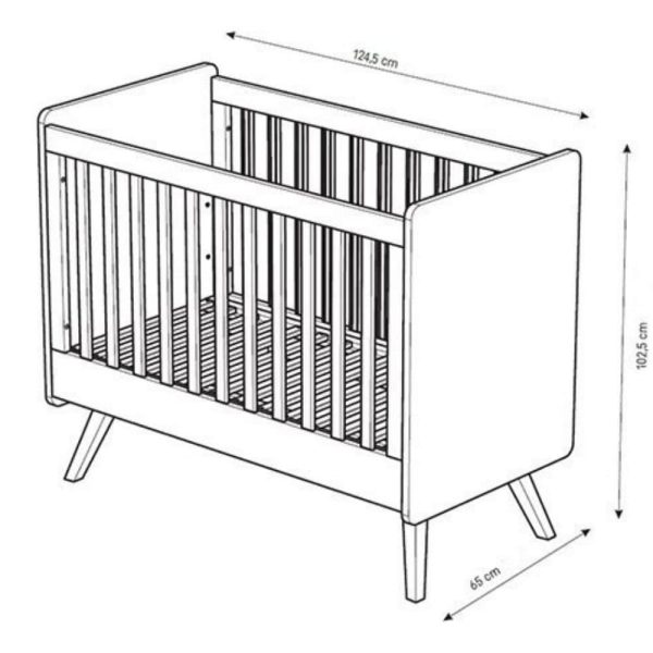 Lit à barreaux Bébé Vintage Chêne 60 x 120 cm- VOX