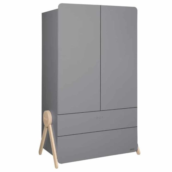 armoire en bois 2 portes swing gris micuna