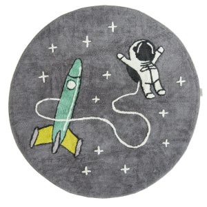 tapis rond coton astronaute & fusée (1)