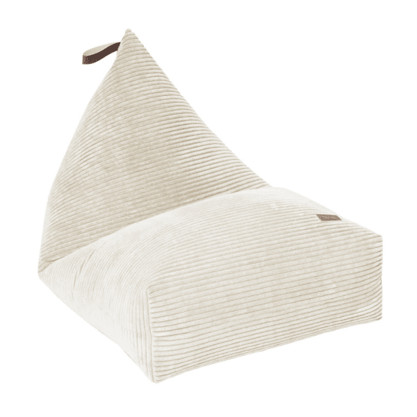 pouf en velours côtelé beige 1