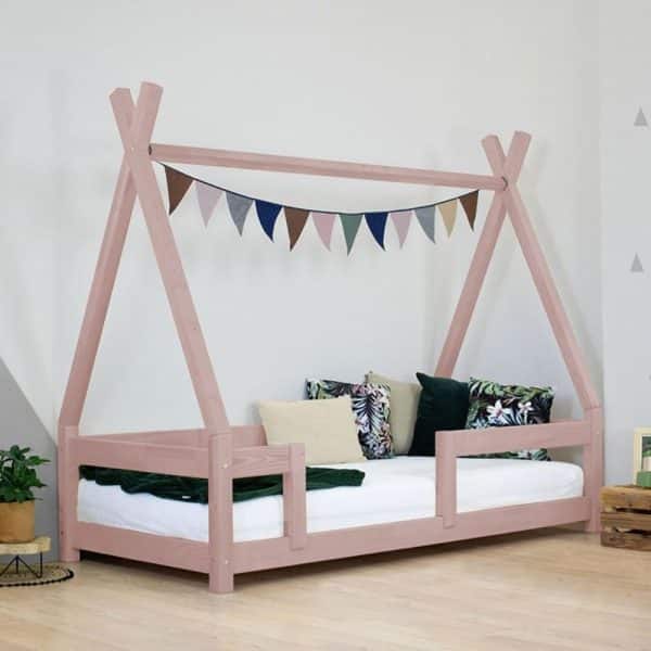 lit tipi nakana rouge brique avec barrière – benlemi (copie)