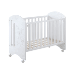 lit bébé neusy 60x120 cm avec côté rabattable – blanc