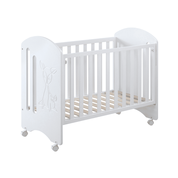 lit bébé neusy 60x120 cm avec côté rabattable – blanc