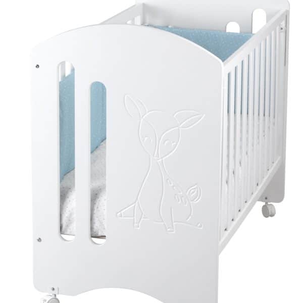 lit bébé neusy 60x120 cm avec côté rabattable – blanc