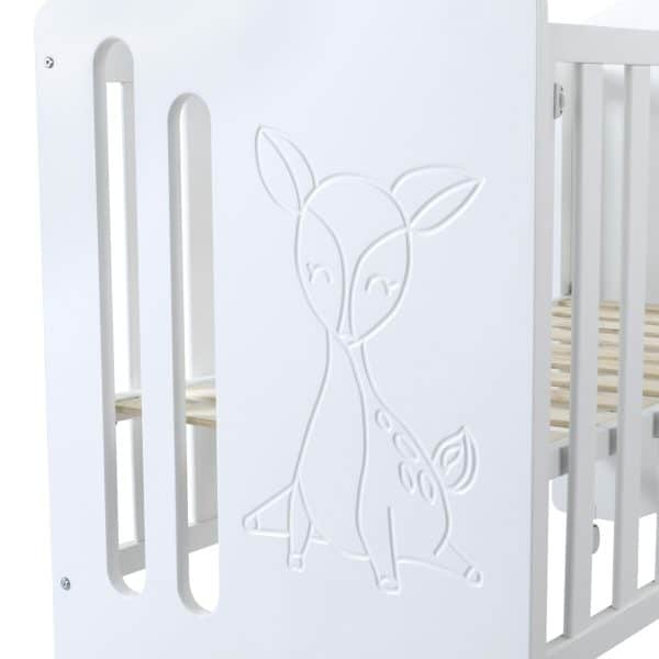 lit bébé neusy 60x120 cm avec côté rabattable – blanc