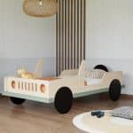lit enfant voiture jeep safari en bois massif 80x160 cm