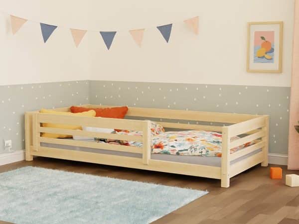 Lit enfant en bois massif avec barrière