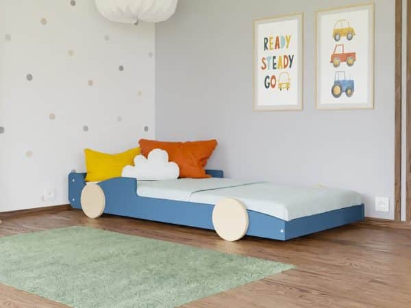 lit voiture enfant formule 1 en bois massif 80x160 cm / 80x180 cm