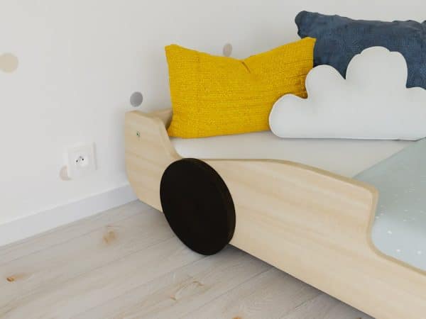 lit voiture enfant formule 1 en bois massif 80x160 cm / 80x180 cm