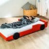 lit voiture enfant formule 1 en bois massif 80x160 cm / 80x180 cm