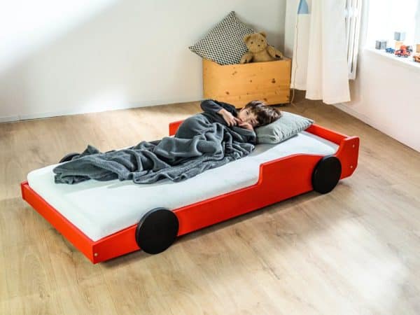 lit voiture enfant formule 1 en bois massif 80x160 cm / 80x180 cm