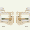 lit superposé enfant cabane avec toit et escalier de rangement – 90x200 cm