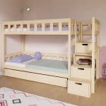 lit superposé plotty avec escaliers de rangement 90x200 cm